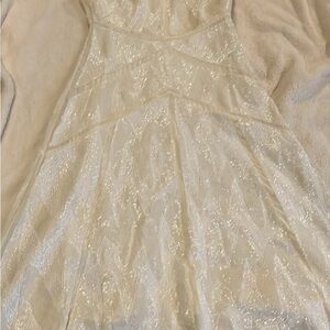 BCBGMaxAzria Cream Sequin Dress